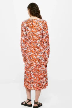 Vestido Midi Escote Bordados