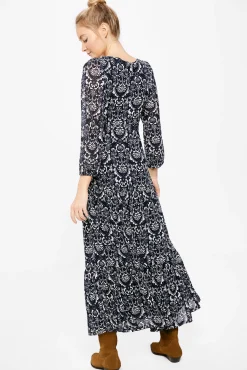 Vestido Midi Escote Cenefa