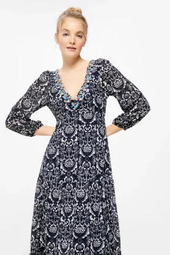 Vestido Midi Escote Cenefa