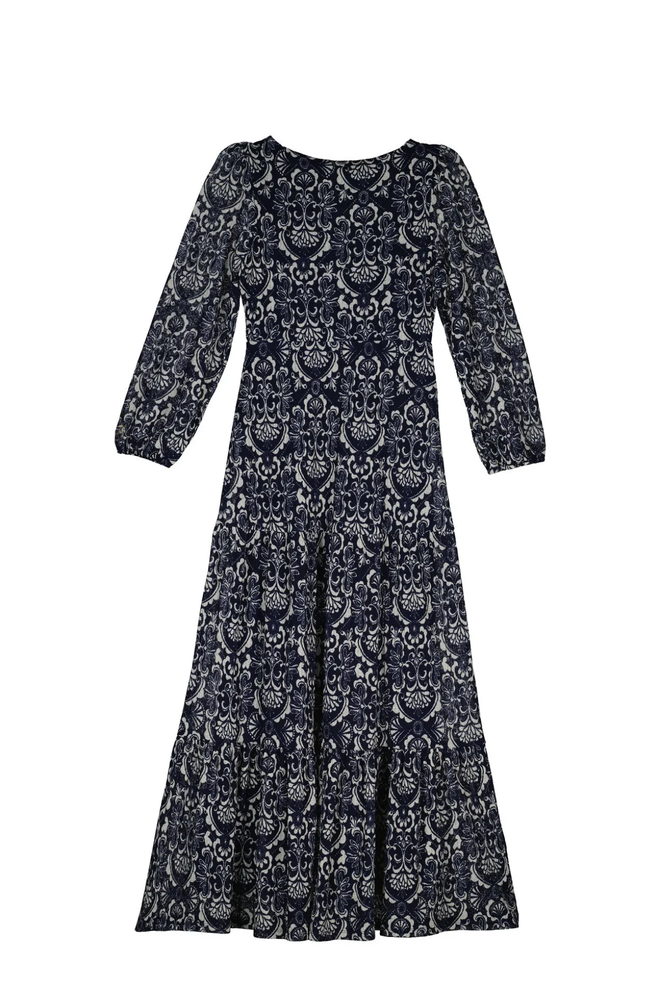 Vestido Midi Escote Cenefa