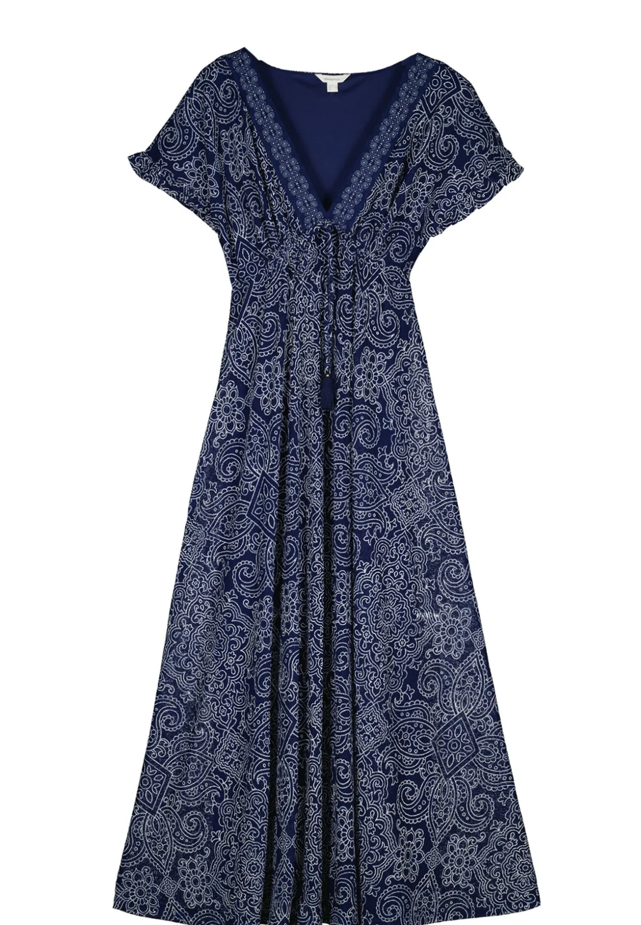 Vestido Midi Escote Cenefa