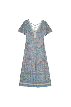 Vestido Midi Escote Espalda Lazo