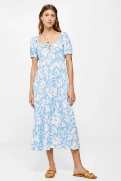 Vestido Midi Escote Lazo