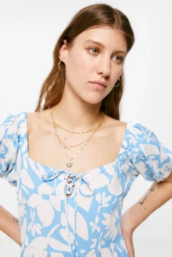 Vestido Midi Escote Lazo