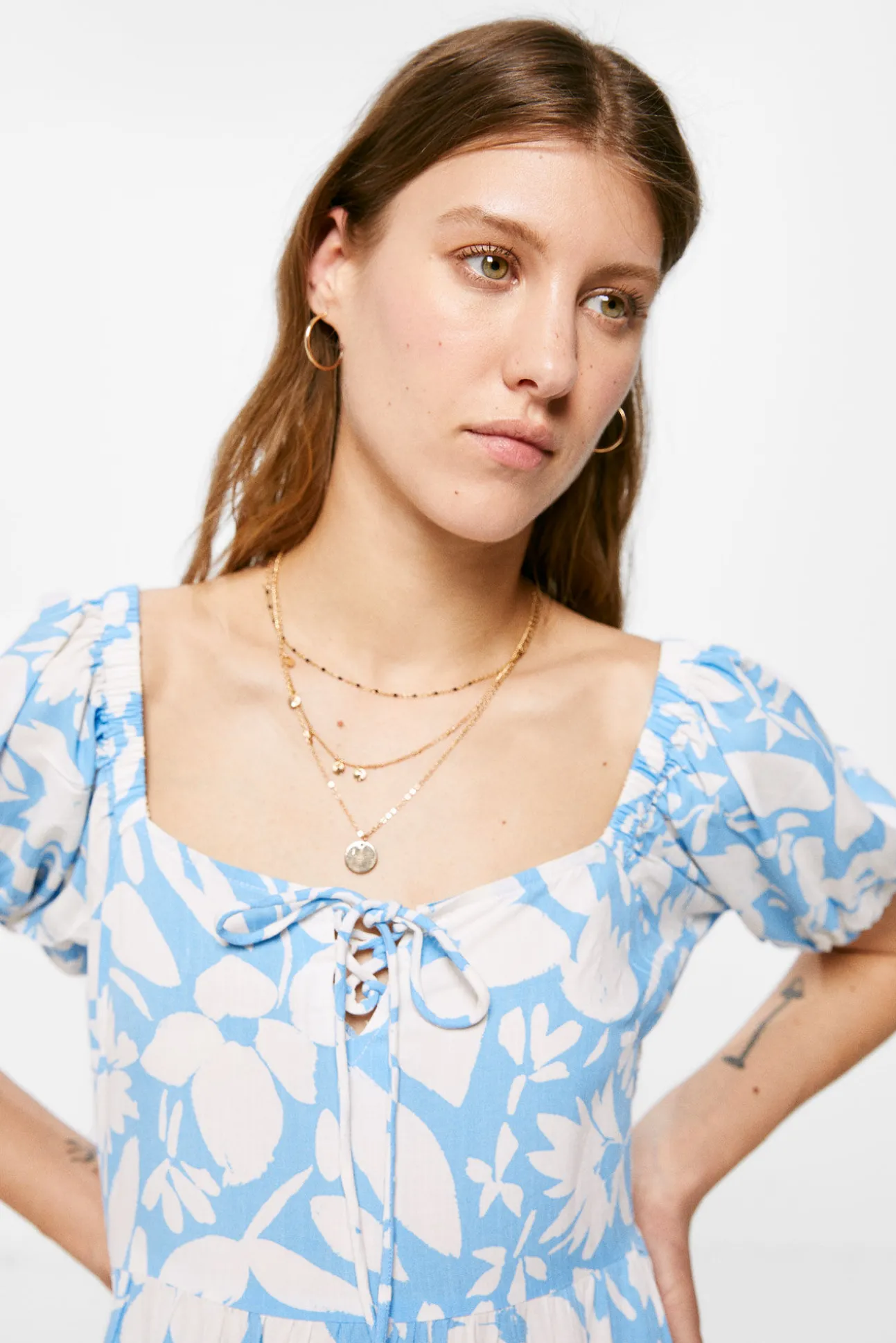 Vestido Midi Escote Lazo