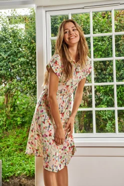 Vestido Midi Estampado Camisero