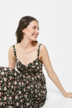 Vestido Midi Estampado Escote Nudo