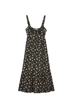 Vestido Midi Estampado Escote Nudo
