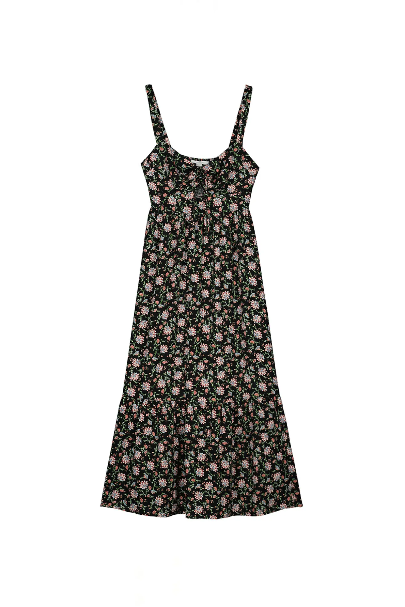 Vestido Midi Estampado Escote Nudo