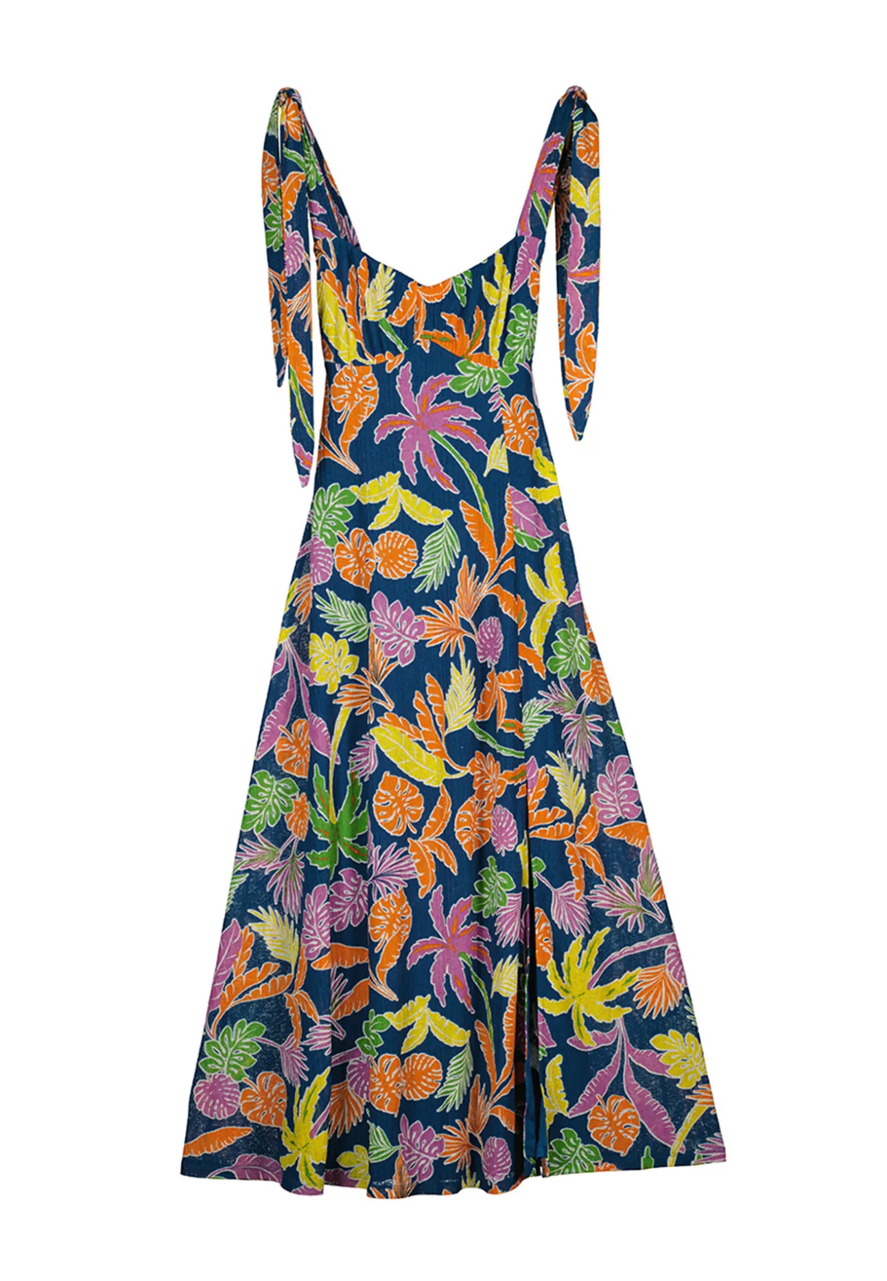 Vestido Midi Estampado Tropical