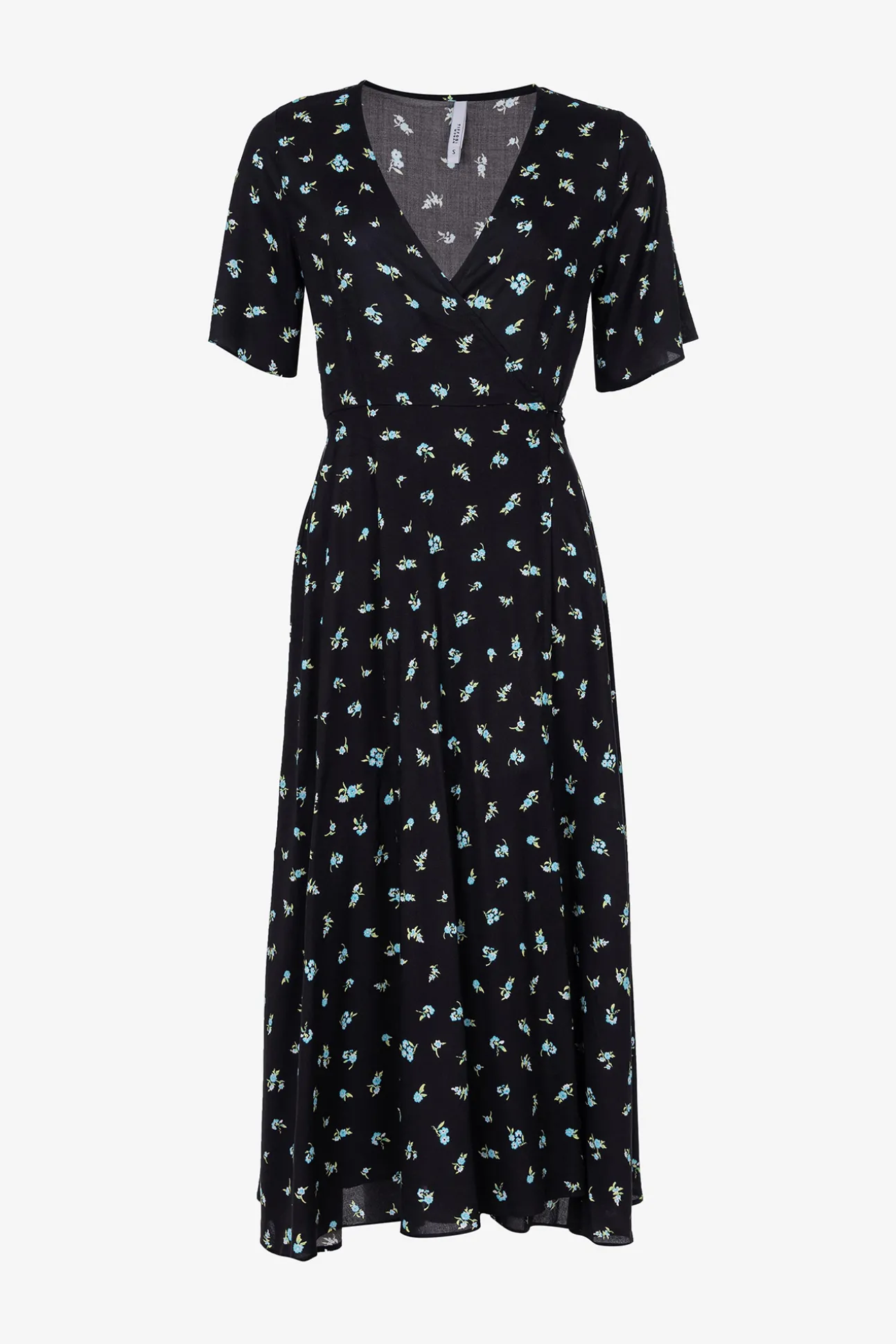 Vestido Midi Floral Cruzado Con Lazo