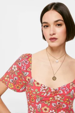 Vestido Midi Frunce Escote