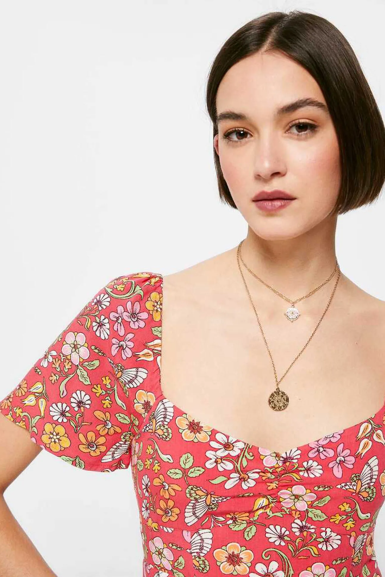 Vestido Midi Frunce Escote