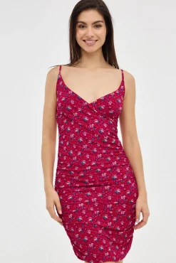 Vestido Midi Frunce Flores