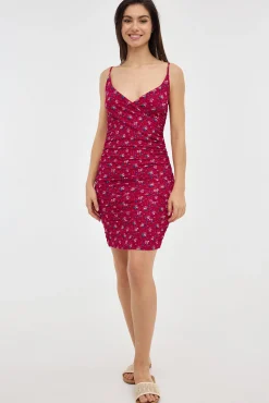Vestido Midi Frunce Flores
