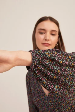 Vestido Midi Frunces Estampado