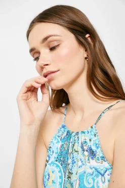 Vestido Midi Halter Estampado