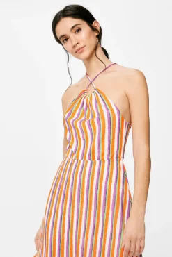 Vestido Midi Halter Rayas