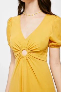 Vestido Midi Liso Arandela