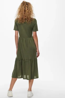 Vestido Midi Manga Corta