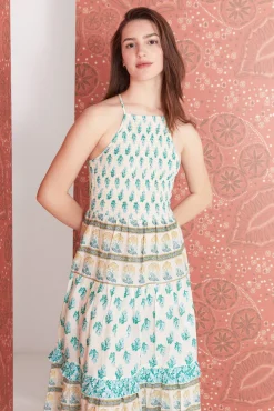 Vestido Midi Nido De Abeja