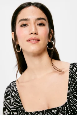 Vestido Midi Nido De Abeja Estampado