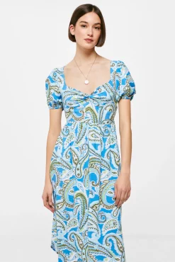 Vestido Midi Nudo Escote Picos