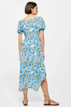Vestido Midi Nudo Escote Picos