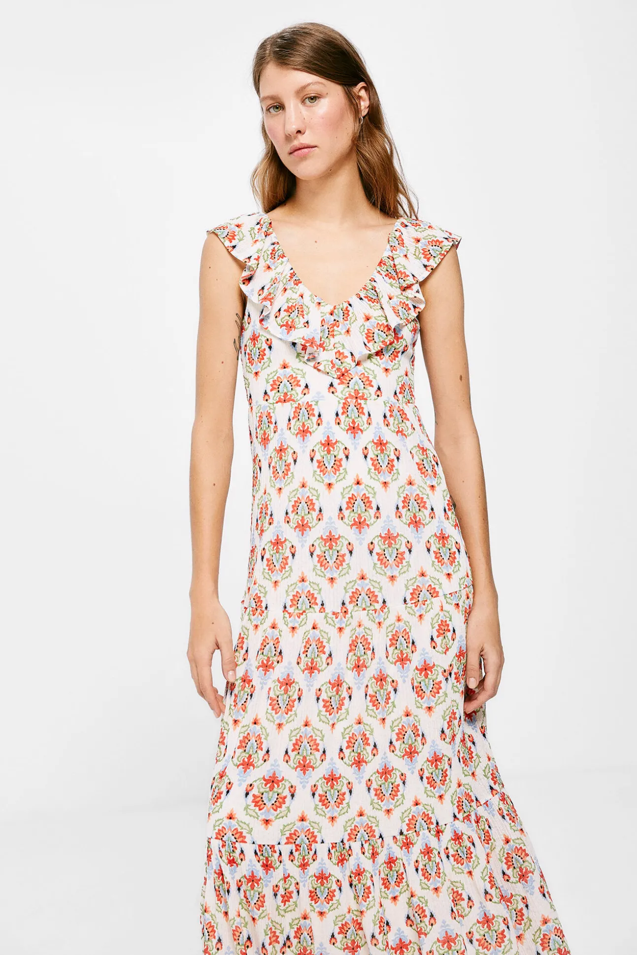Vestido Midi Paneles Estampado