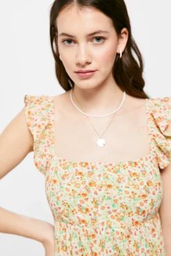 Vestido Midi Paneles Volantes