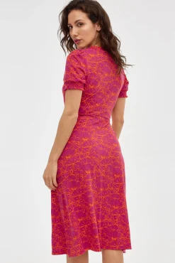 Vestido Midi Print Con Botones