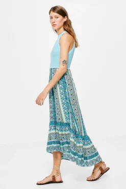 Vestido Midi Punto Combinado