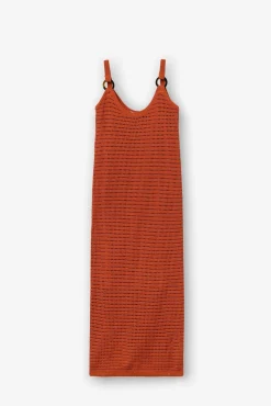 Vestido Midi Punto Con Aros