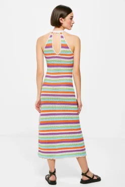 Vestido Midi Punto Rayas