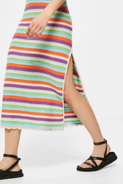 Vestido Midi Punto Rayas