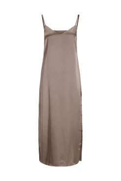 Vestido Midi Satinado De Tirantes
