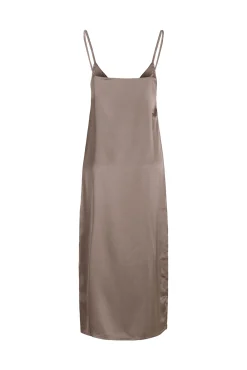 Vestido Midi Satinado De Tirantes