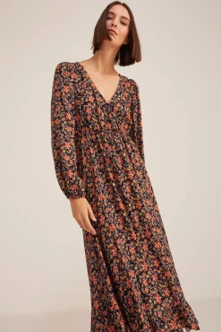 Vestido Midi Volante Picos