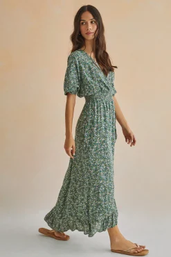 Vestido Midi Volantes Verde