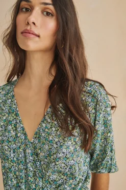 Vestido Midi Volantes Verde