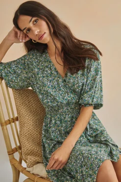 Vestido Midi Volantes Verde