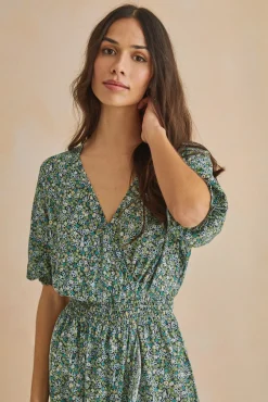 Vestido Midi Volantes Verde