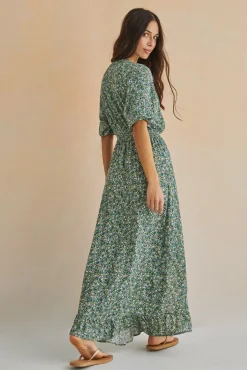 Vestido Midi Volantes Verde