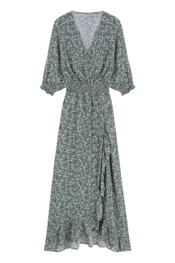Vestido Midi Volantes Verde