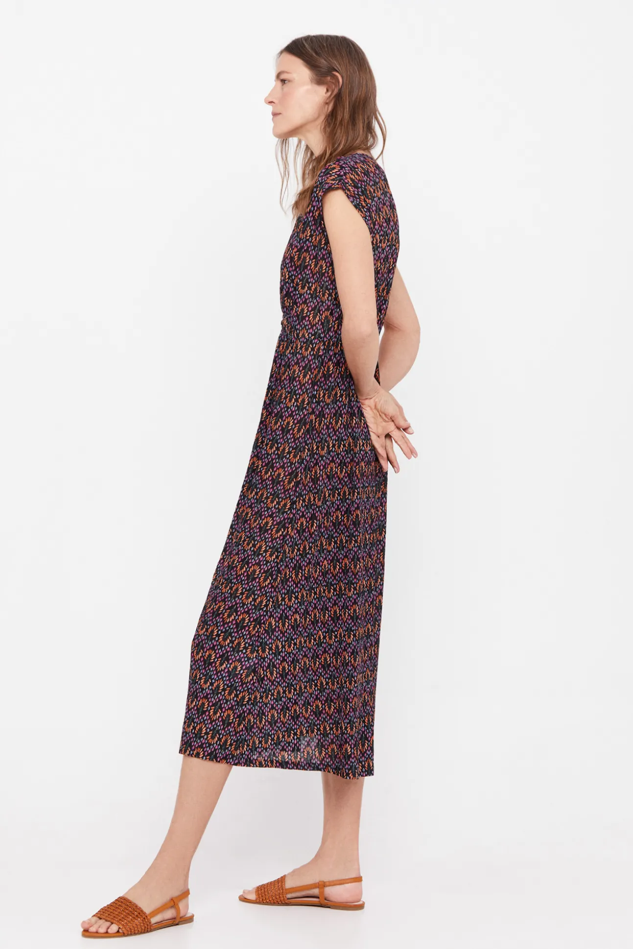 Vestido Plisado Estampado