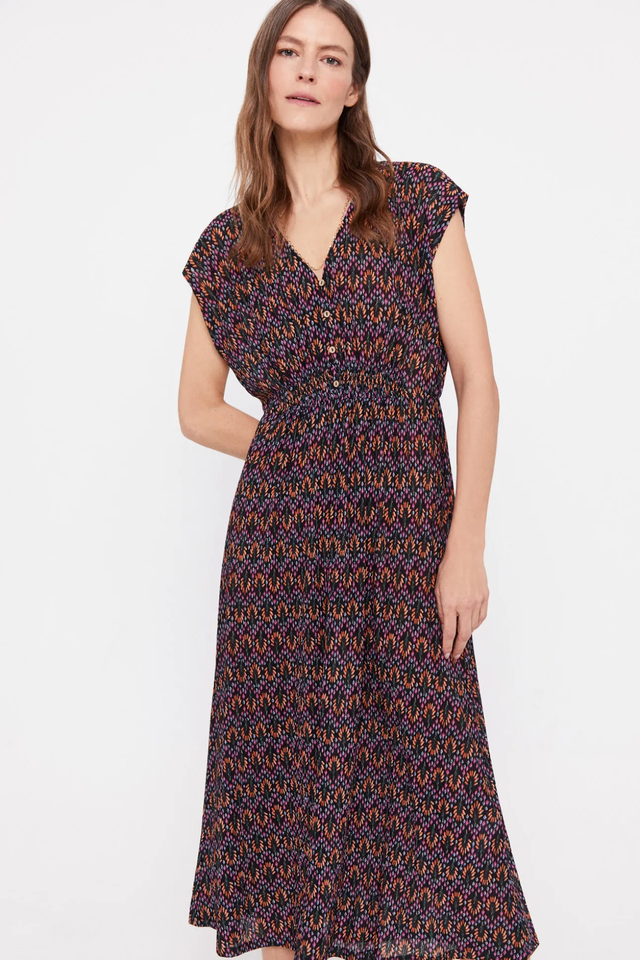 Vestido Plisado Estampado