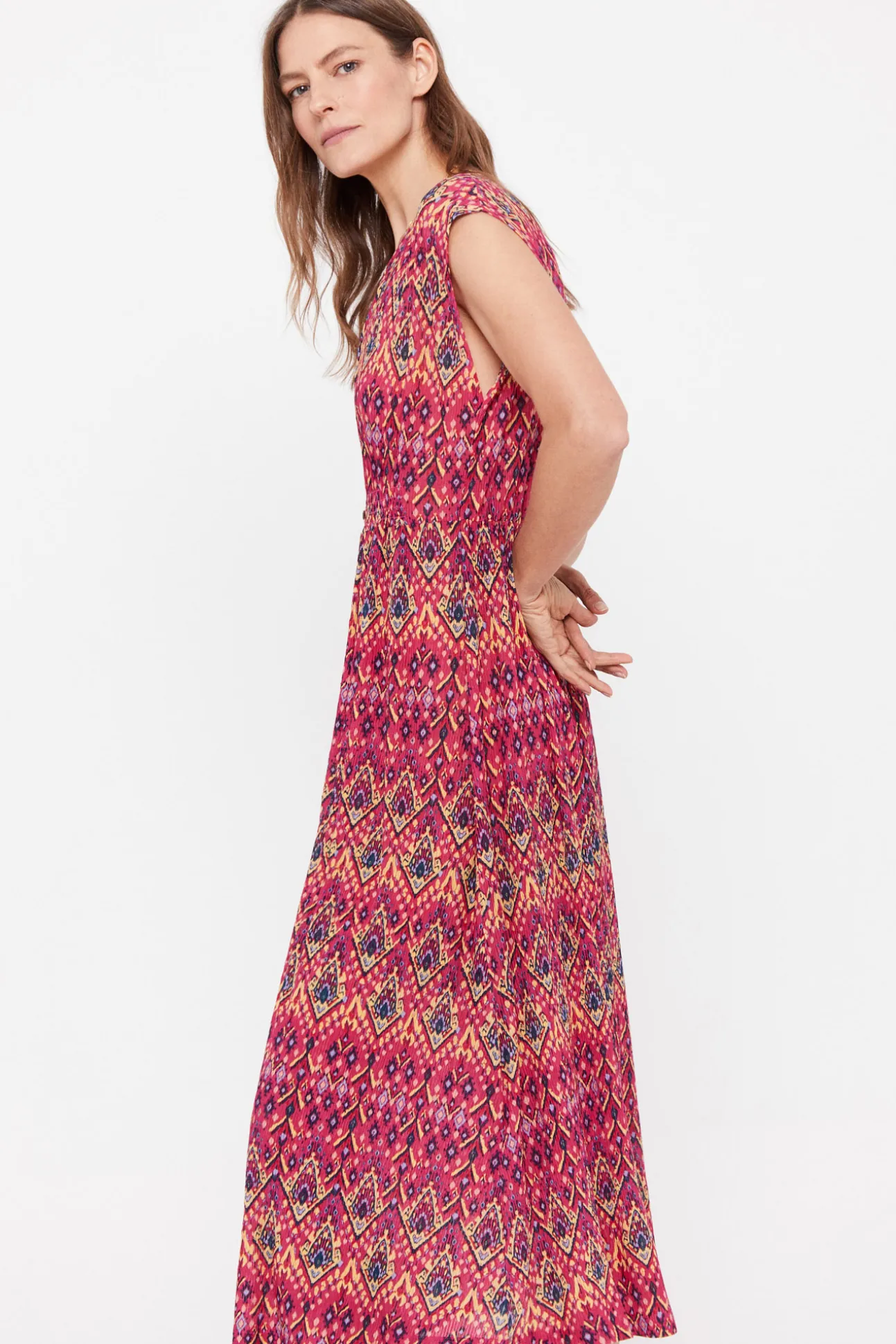 Vestido Plisado Estampado