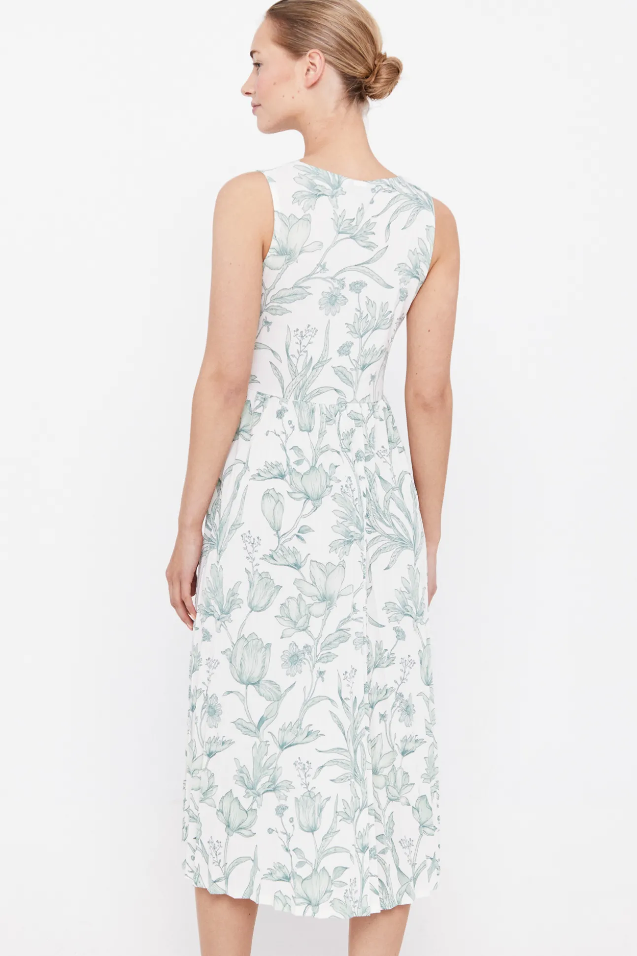 Vestido Punto Estampado Plisado