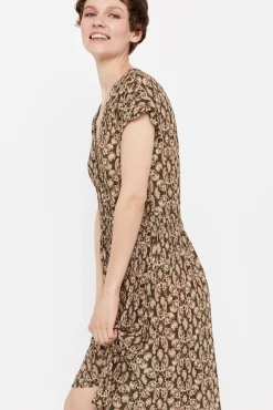 Vestido Punto Plisado Estampado