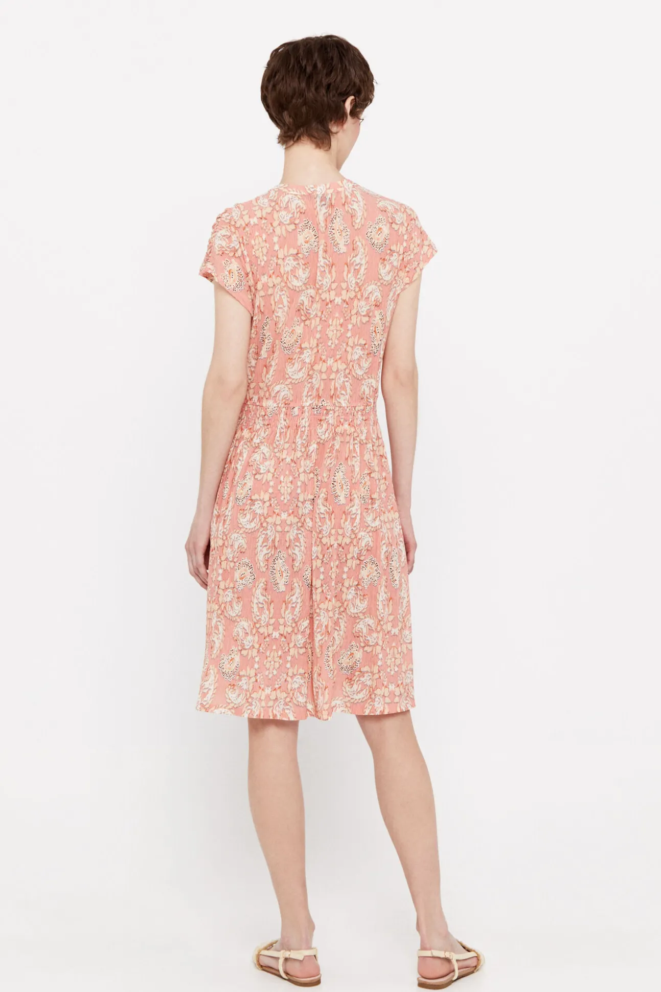 Vestido Punto Plisado Estampado